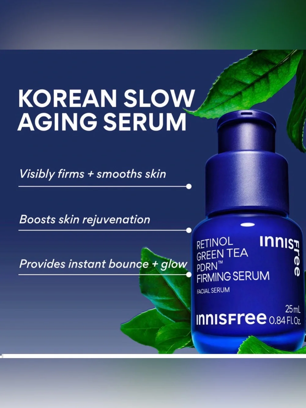 Innisfree-Retinol Green Tea Firming Serum — Deep Blue